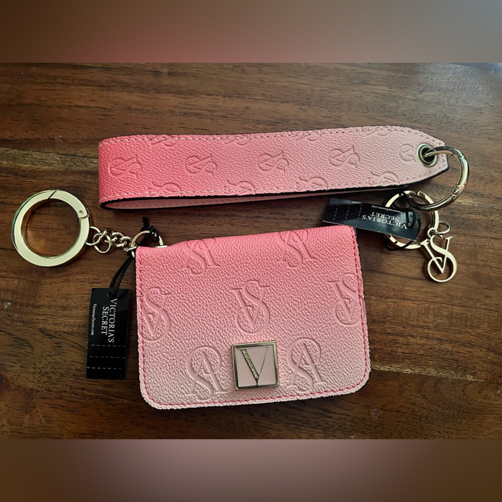 Victoria's Secret Pink/Coral Embossed Key Holder Set